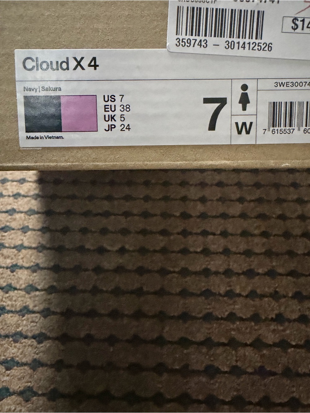 Cloud X 4 Women's Shoes in Navy and Sakura - Picture 2 of 2